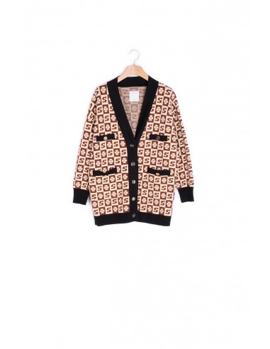 Cardi-coat long à motif jacquard 50-70% off 